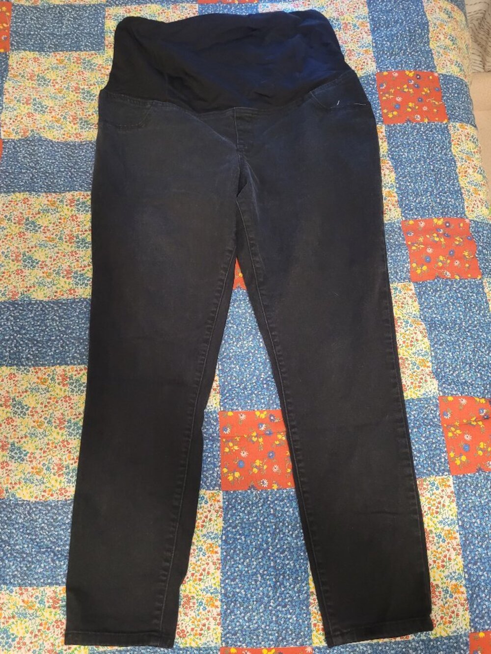 Womens Maternity Black Skinny Jeans Size 14